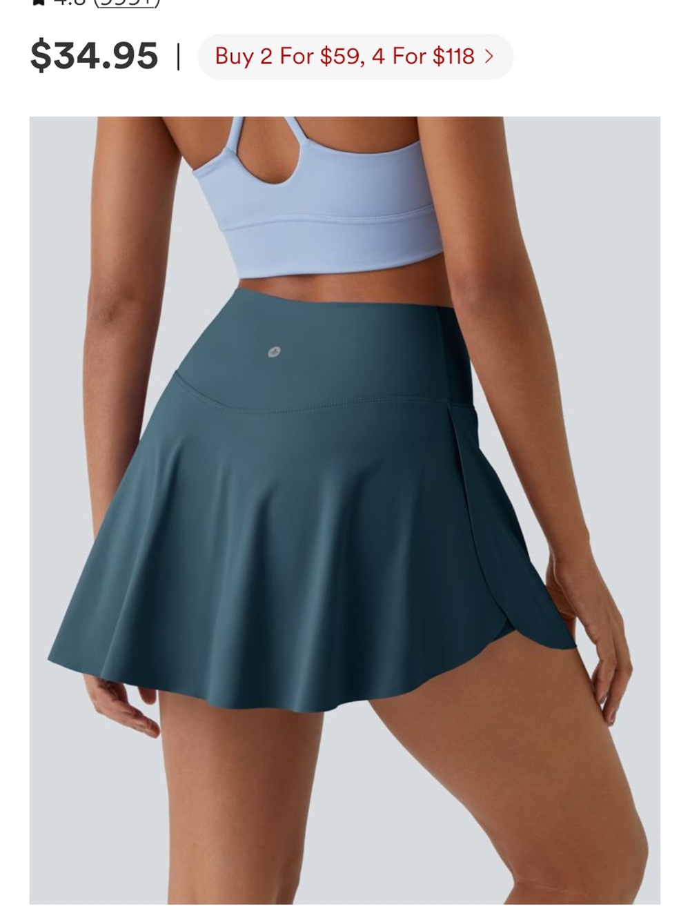 Halara High-Waist Ink Green Active Skort with Pocket - Women - Picture 3 of 3
